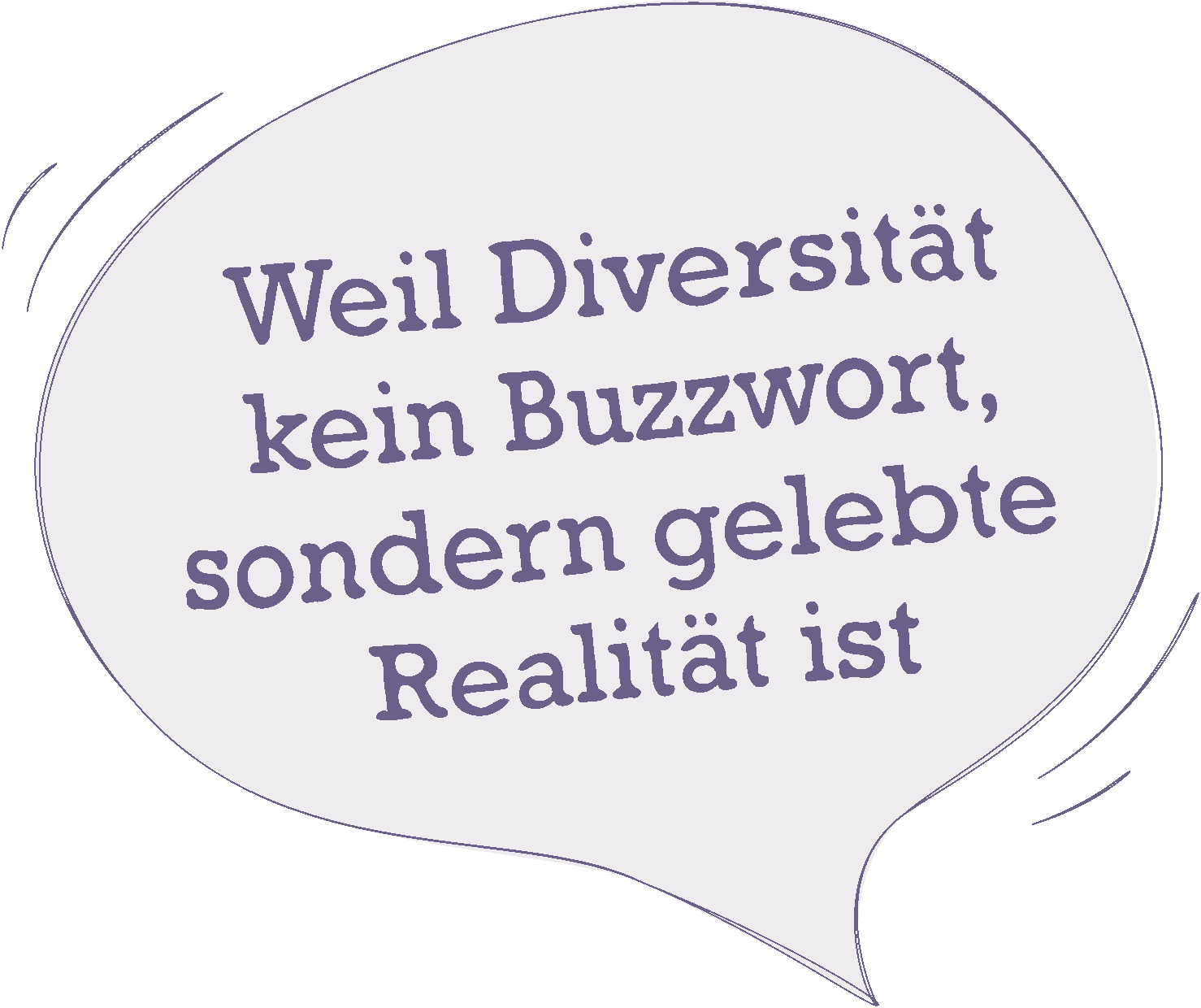 Sprechblase: Weil Diversität kein Buzzwort, sondern gelebte Realität ist.