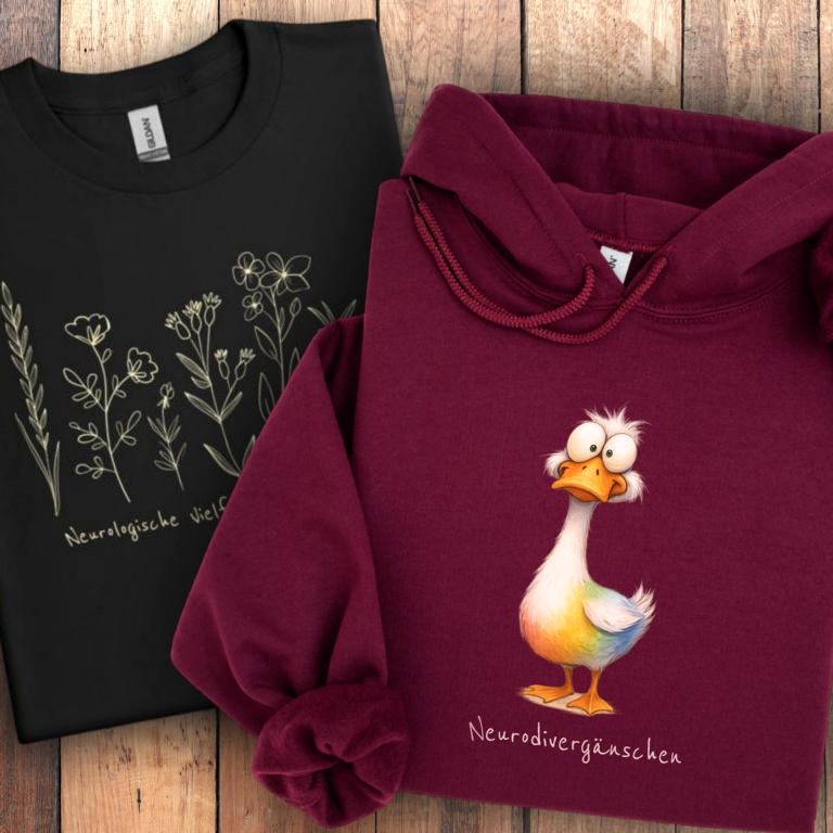 Neuroaffirmative Mode: T-Shirts, Pullover, Zipperhoodies für neurodivergente Menschen
