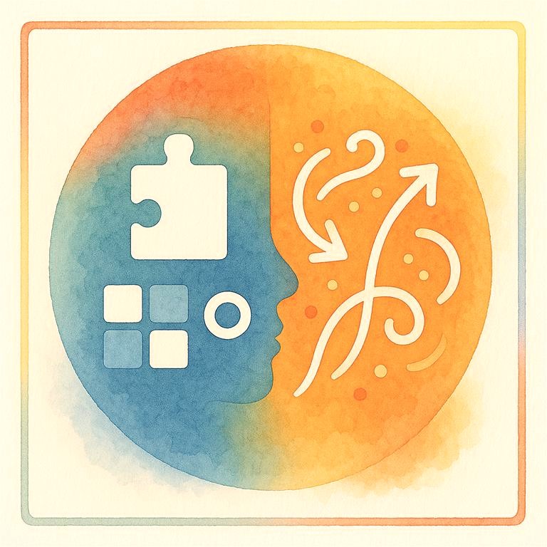 Symbol für AuDHS/AuDHD: Autismus und ADHS gleichzeitig in einem Gehirn.