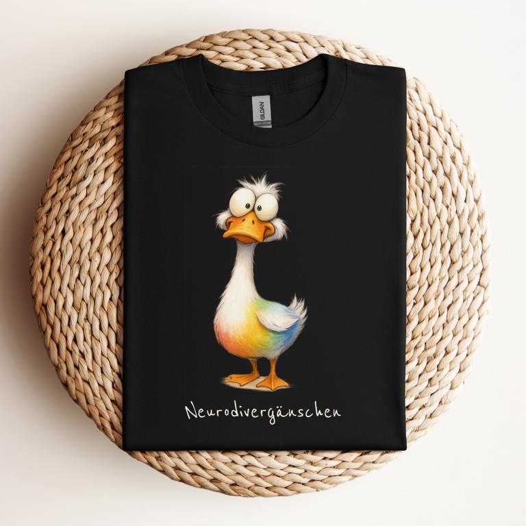 Statement T-Shirt für mehr Sichtbarkeit: Neurodivergänschen! Autismus, ADHS, AuDHD, AuDHS, Bipolar, Neurodivergenz