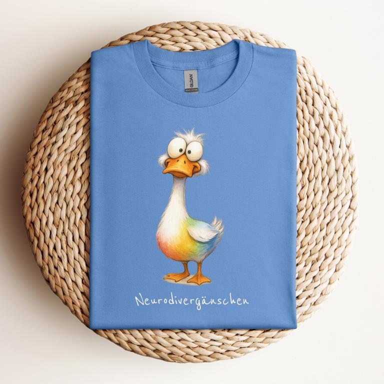 Statement T-Shirt für mehr Sichtbarkeit: Neurodivergänschen! Autismus, ADHS, AuDHD, AuDHS, Bipolar, Neurodivergenz