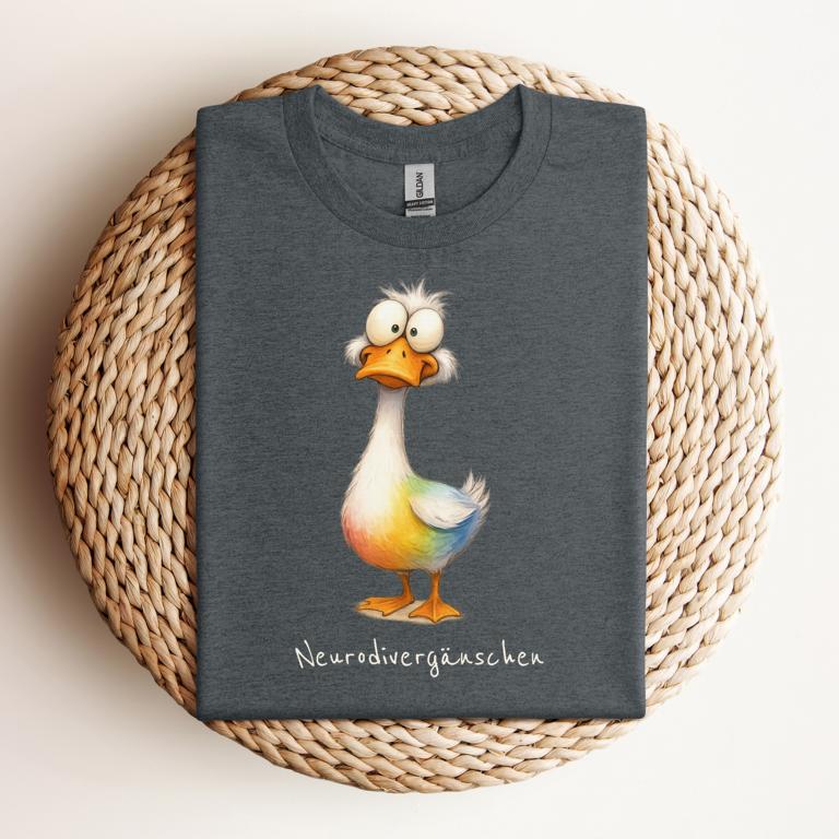 Statement T-Shirt für mehr Sichtbarkeit: Neurodivergänschen! Autismus, ADHS, AuDHD, AuDHS, Bipolar, Neurodivergenz