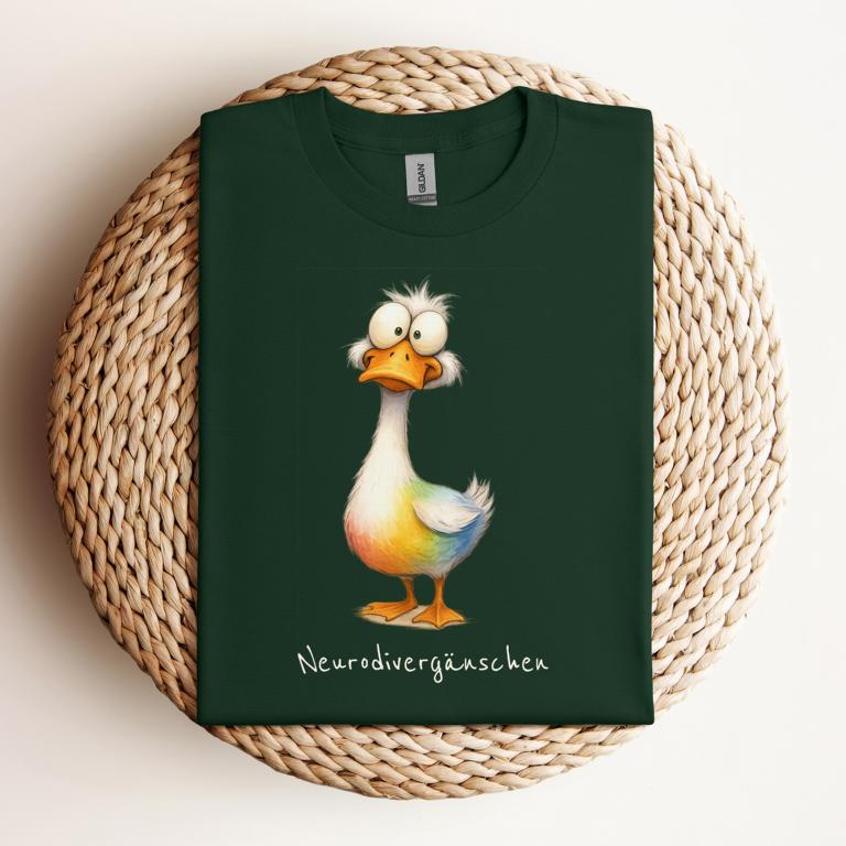 Statement T-Shirt für mehr Sichtbarkeit: Neurodivergänschen! Autismus, ADHS, AuDHD, AuDHS, Bipolar, Neurodivergenz