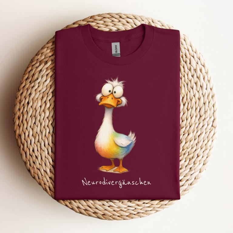 Statement T-Shirt für mehr Sichtbarkeit: Neurodivergänschen! Autismus, ADHS, AuDHD, AuDHS, Bipolar, Neurodivergenz
