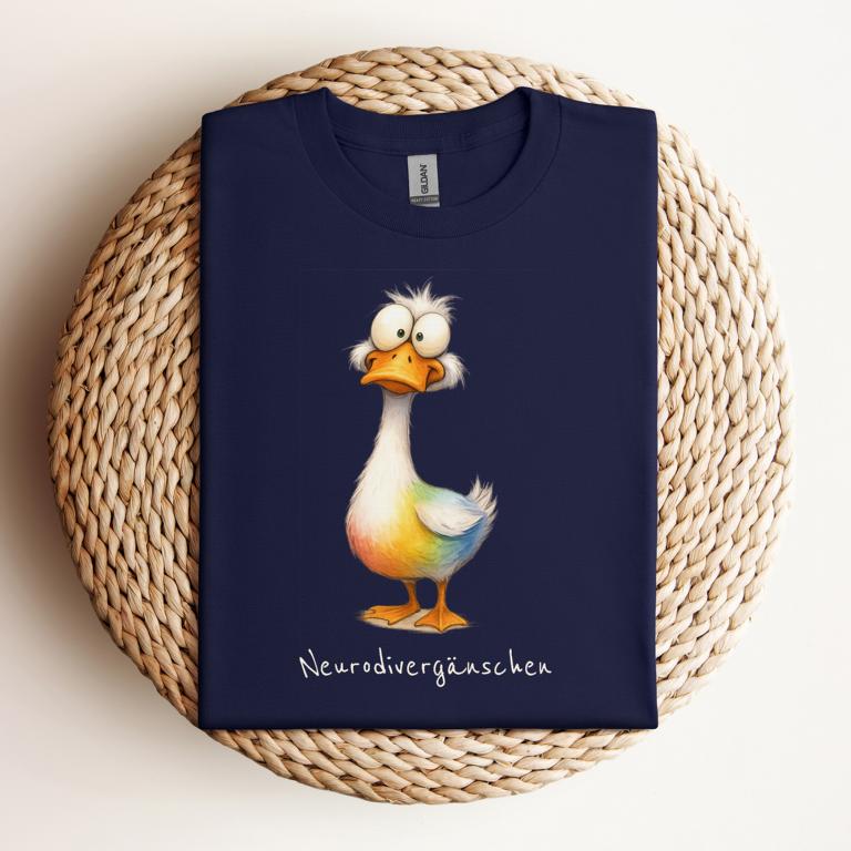 Statement T-Shirt für mehr Sichtbarkeit: Neurodivergänschen! Autismus, ADHS, AuDHD, AuDHS, Bipolar, Neurodivergenz