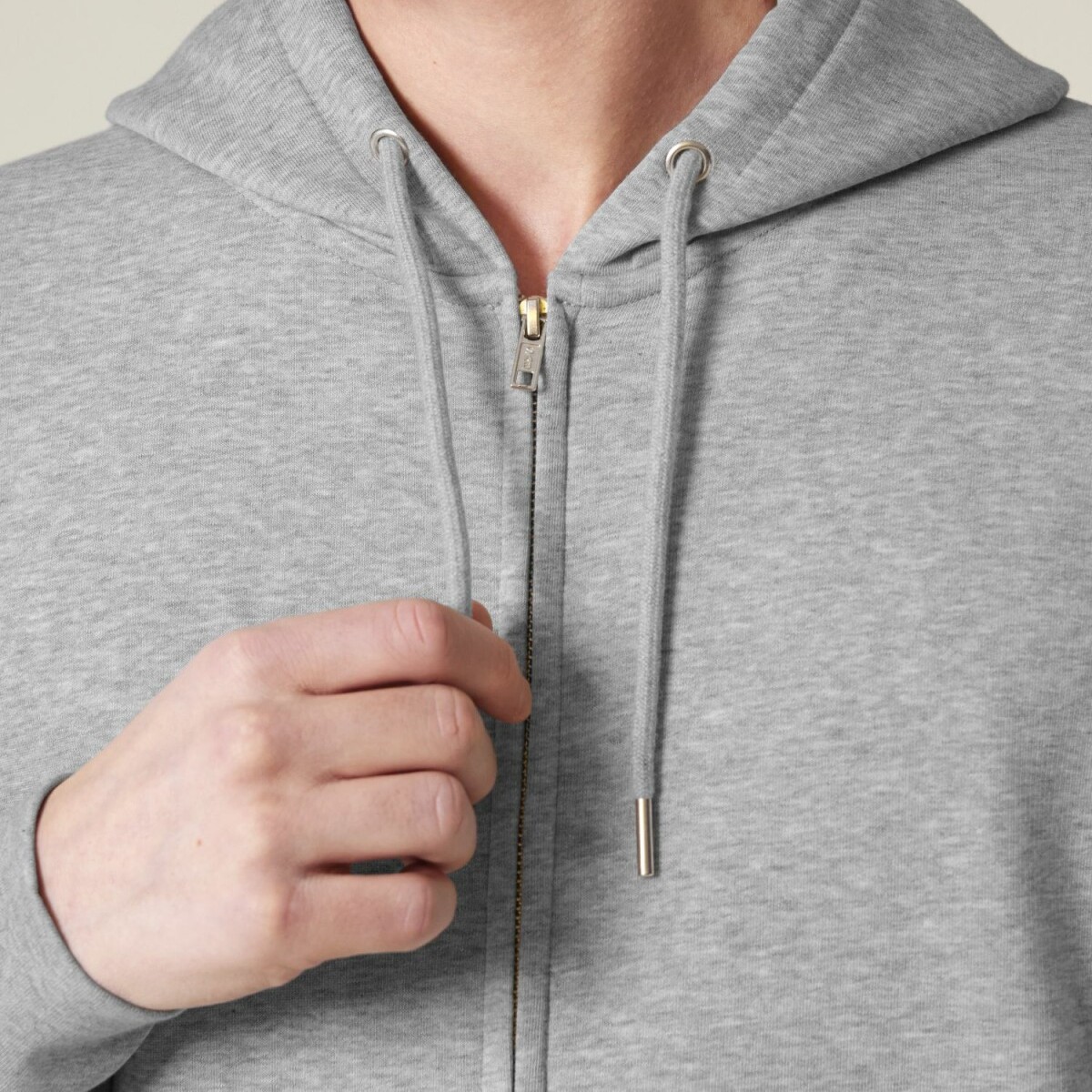Organix Zipper-Hoodie unisex grau mit Kordeln zum Spielen