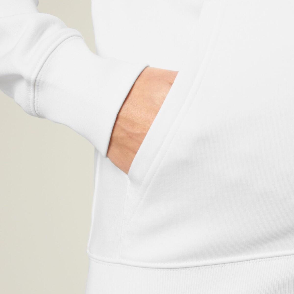 Organix Zipper-Hoodie unisex weiss Kängurutasche